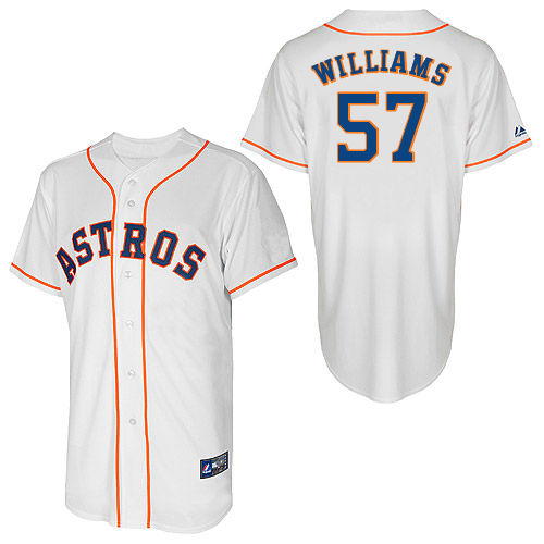 Jerome Williams #57 Youth Baseball Jersey-Houston Astros Authentic Home White Cool Base MLB Jersey